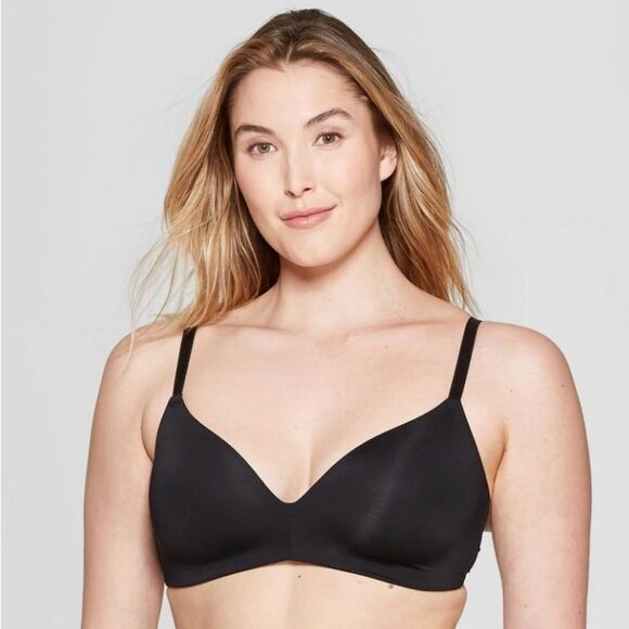 Auden Bliss Lightly Lined Wireless Bra In Black Size 34DD NWT - Picture 1 of 3